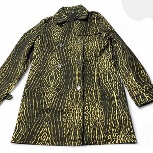 Kenneth Cole New York Black and Gold Patterned Coat